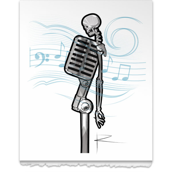 Mike the Microphone with Music Notes